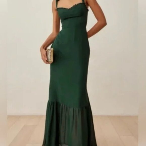Reformation Jasen ruffled georgette maxi gown - Picture 1 of 8